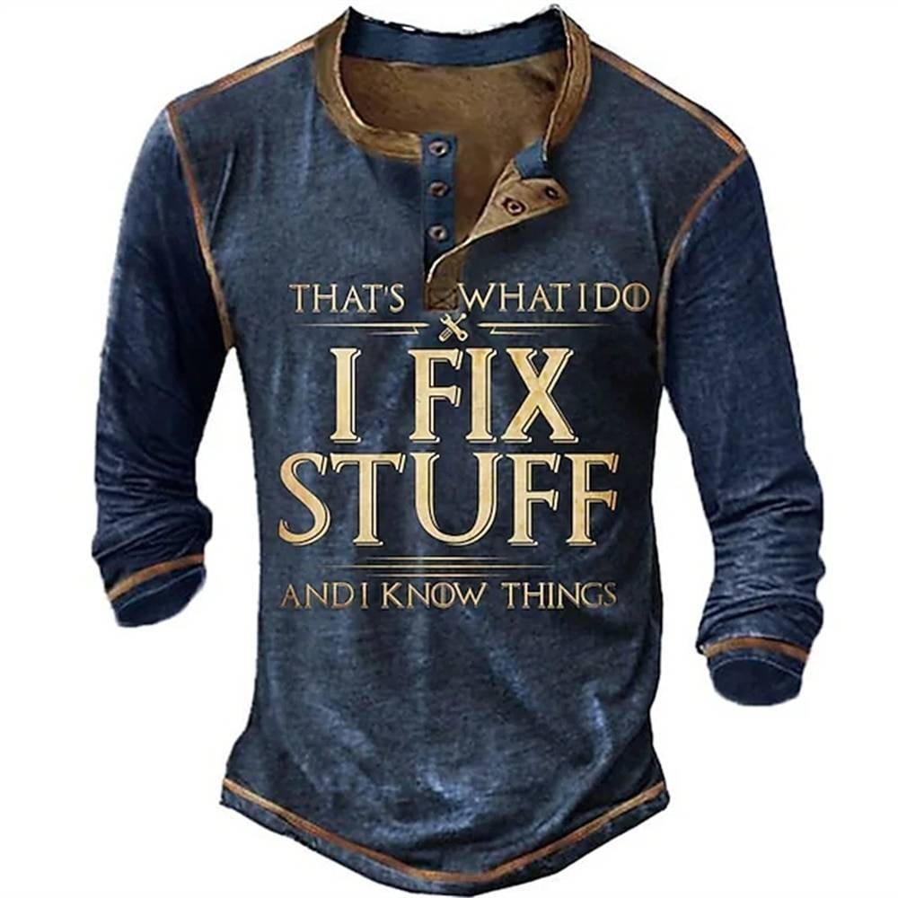 2023 Henley 3D Print T-Shirt Voor Mannen 2023 Henley 3D Print T-Shirt Voor Mannen