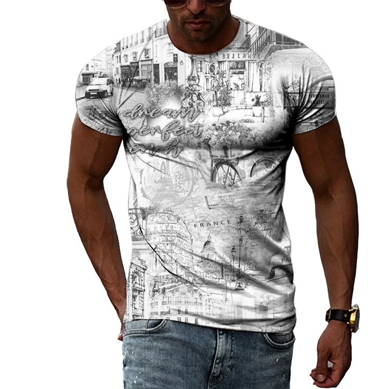 Zomer Mode 3D Graffiti Hip Hop Mannen T-shirt Trendly Toevallige Persoonlijkheid Afdrukken Tees Harajuku Straat O-hals Korte Mouwen Tops Zomer Mode 3D Graffiti Hip Hop Mannen T-shirt Trendly Toevallige Persoonlijkheid Afdrukken Tees Harajuku Straat O-hals Korte Mouwen Tops