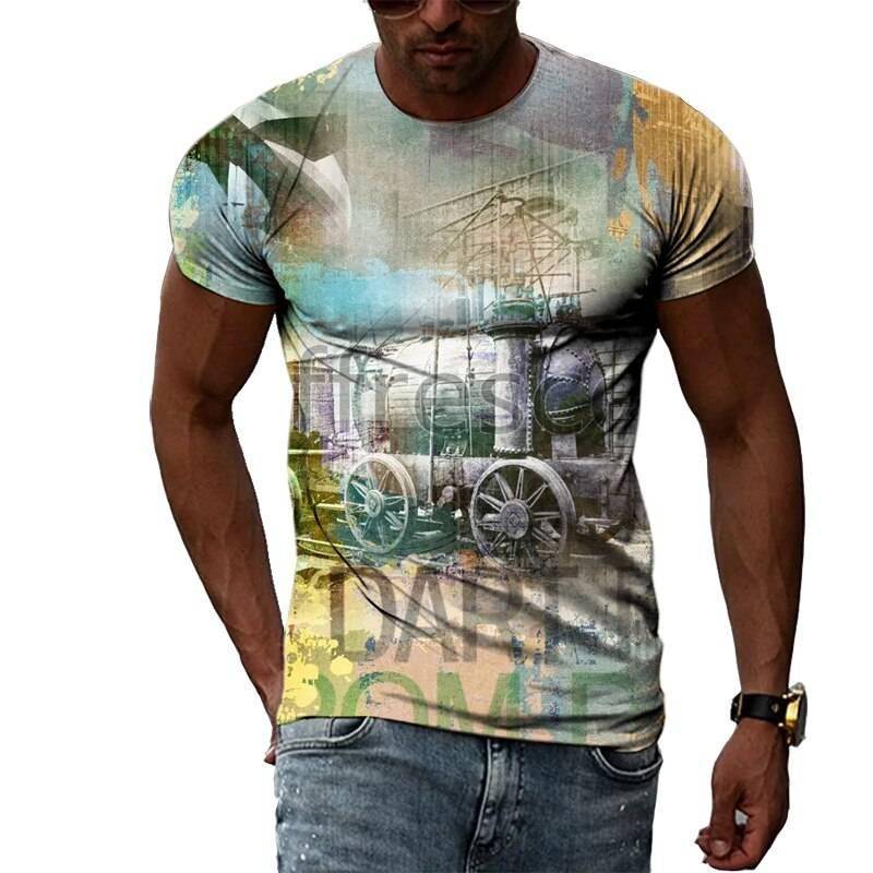 Zomer Mode 3D Graffiti Hip Hop Mannen T-shirt Trendly Toevallige Persoonlijkheid Afdrukken Tees Harajuku Straat O-hals Korte Mouwen Tops Zomer Mode 3D Graffiti Hip Hop Mannen T-shirt Trendly Toevallige Persoonlijkheid Afdrukken Tees Harajuku Straat O-hals Korte Mouwen Tops