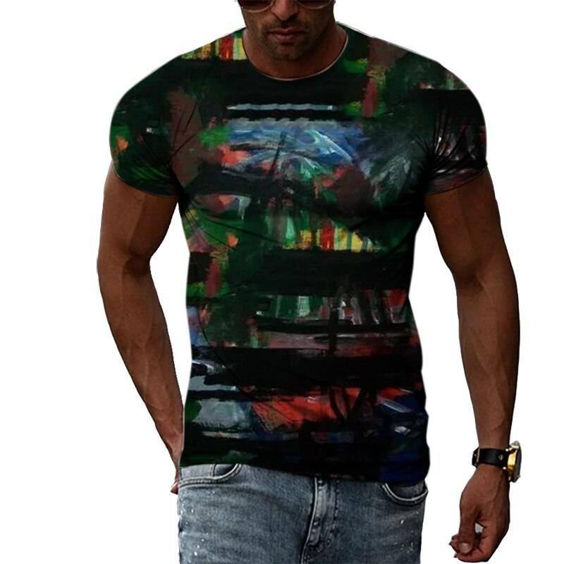 Zomer Mode 3D Graffiti Hip Hop Mannen T-shirt Trendly Toevallige Persoonlijkheid Afdrukken Tees Harajuku Straat O-hals Korte Mouwen Tops Zomer Mode 3D Graffiti Hip Hop Mannen T-shirt Trendly Toevallige Persoonlijkheid Afdrukken Tees Harajuku Straat O-hals Korte Mouwen Tops