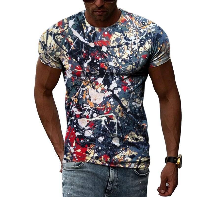 Zomer Mode 3D Graffiti Hip Hop Mannen T-shirt Trendly Toevallige Persoonlijkheid Afdrukken Tees Harajuku Straat O-hals Korte Mouwen Tops Zomer Mode 3D Graffiti Hip Hop Mannen T-shirt Trendly Toevallige Persoonlijkheid Afdrukken Tees Harajuku Straat O-hals Korte Mouwen Tops