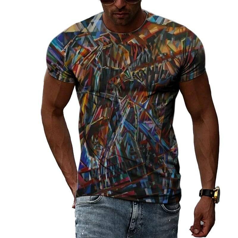 Zomer Mode 3D Graffiti Hip Hop Mannen T-shirt Trendly Toevallige Persoonlijkheid Afdrukken Tees Harajuku Straat O-hals Korte Mouwen Tops Zomer Mode 3D Graffiti Hip Hop Mannen T-shirt Trendly Toevallige Persoonlijkheid Afdrukken Tees Harajuku Straat O-hals Korte Mouwen Tops