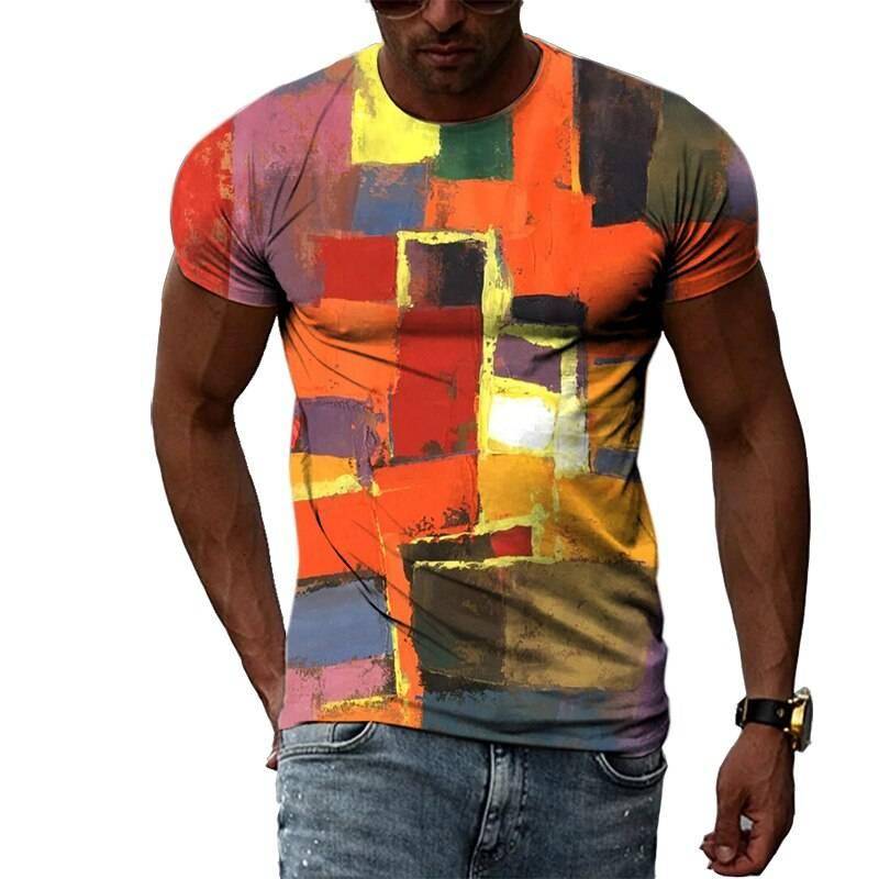 Zomer Mode 3D Graffiti Hip Hop Mannen T-shirt Trendly Toevallige Persoonlijkheid Afdrukken Tees Harajuku Straat O-hals Korte Mouwen Tops Zomer Mode 3D Graffiti Hip Hop Mannen T-shirt Trendly Toevallige Persoonlijkheid Afdrukken Tees Harajuku Straat O-hals Korte Mouwen Tops