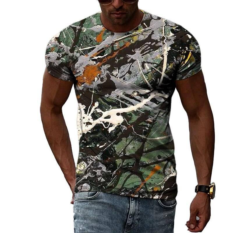 Zomer Mode 3D Graffiti Hip Hop Mannen T-shirt Trendly Toevallige Persoonlijkheid Afdrukken Tees Harajuku Straat O-hals Korte Mouwen Tops Zomer Mode 3D Graffiti Hip Hop Mannen T-shirt Trendly Toevallige Persoonlijkheid Afdrukken Tees Harajuku Straat O-hals Korte Mouwen Tops
