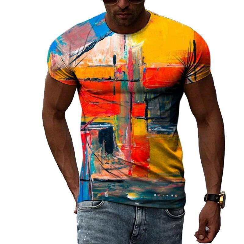 Zomer Mode 3D Graffiti Hip Hop Mannen T-shirt Trendly Toevallige Persoonlijkheid Afdrukken Tees Harajuku Straat O-hals Korte Mouwen Tops Zomer Mode 3D Graffiti Hip Hop Mannen T-shirt Trendly Toevallige Persoonlijkheid Afdrukken Tees Harajuku Straat O-hals Korte Mouwen Tops