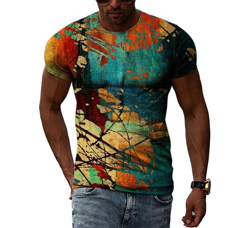 Zomer Mode 3D Graffiti Hip Hop Mannen T-shirt Trendly Toevallige Persoonlijkheid Afdrukken Tees Harajuku Straat O-hals Korte Mouwen Tops Zomer Mode 3D Graffiti Hip Hop Mannen T-shirt Trendly Toevallige Persoonlijkheid Afdrukken Tees Harajuku Straat O-hals Korte Mouwen Tops