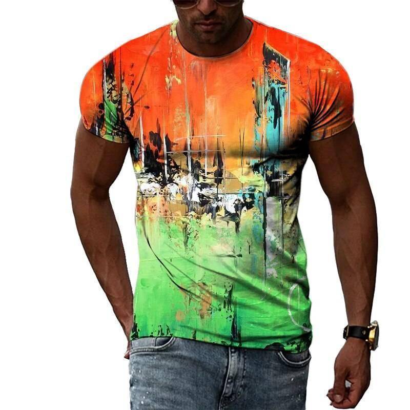 Zomer Mode 3D Graffiti Hip Hop Mannen T-shirt Trendly Toevallige Persoonlijkheid Afdrukken Tees Harajuku Straat O-hals Korte Mouwen Tops Zomer Mode 3D Graffiti Hip Hop Mannen T-shirt Trendly Toevallige Persoonlijkheid Afdrukken Tees Harajuku Straat O-hals Korte Mouwen Tops